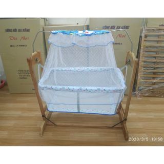 Nôi gỗ đưa tay( Không điện)