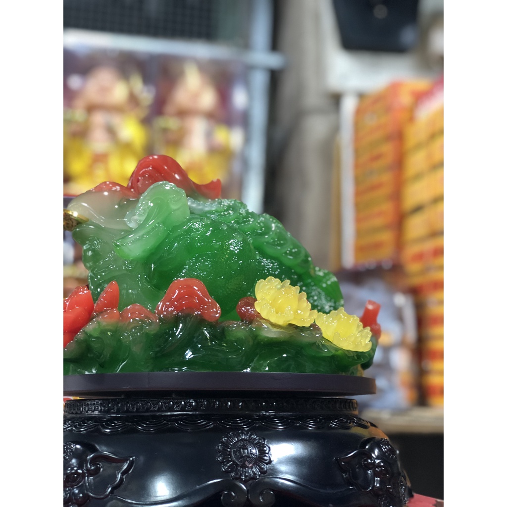 Tượng Cóc Ba ChânThiềm Thừ chiêu tài lộc Size lớn [Trầm Hương Búp Sen]