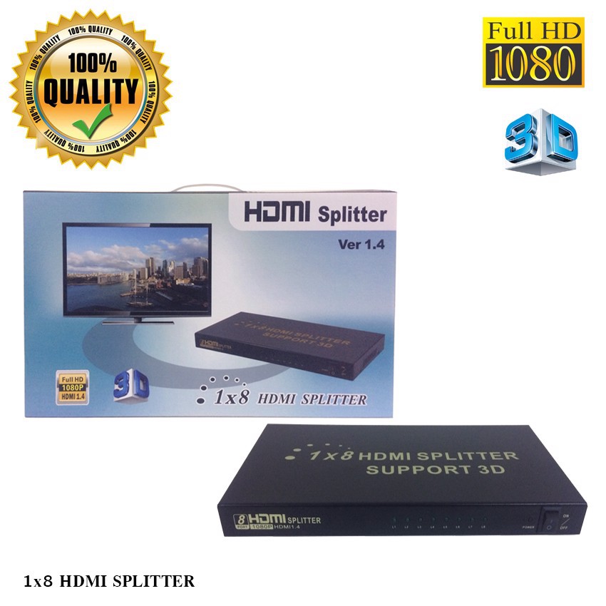 MULTI HDMI FJGEAR 1.4 1-2 MINI FJ HD 102 , 1-8 HD 108. BỘ CHIA TÍN HIỆU MÀN HÌNH HDMI 1 RA 2, 1 RA 8 FJGEAR