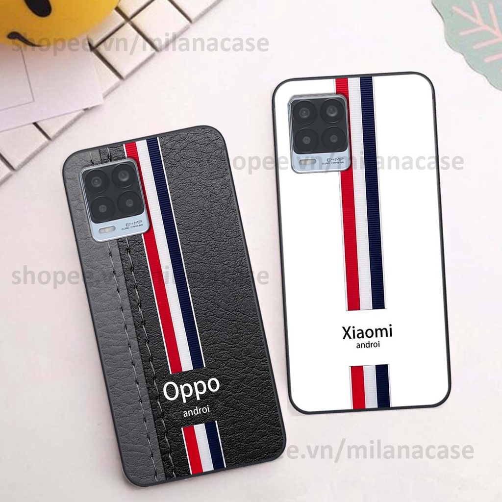 Ốp Realme 8 in giả da phong cách thể thao, cá tính, thời trang