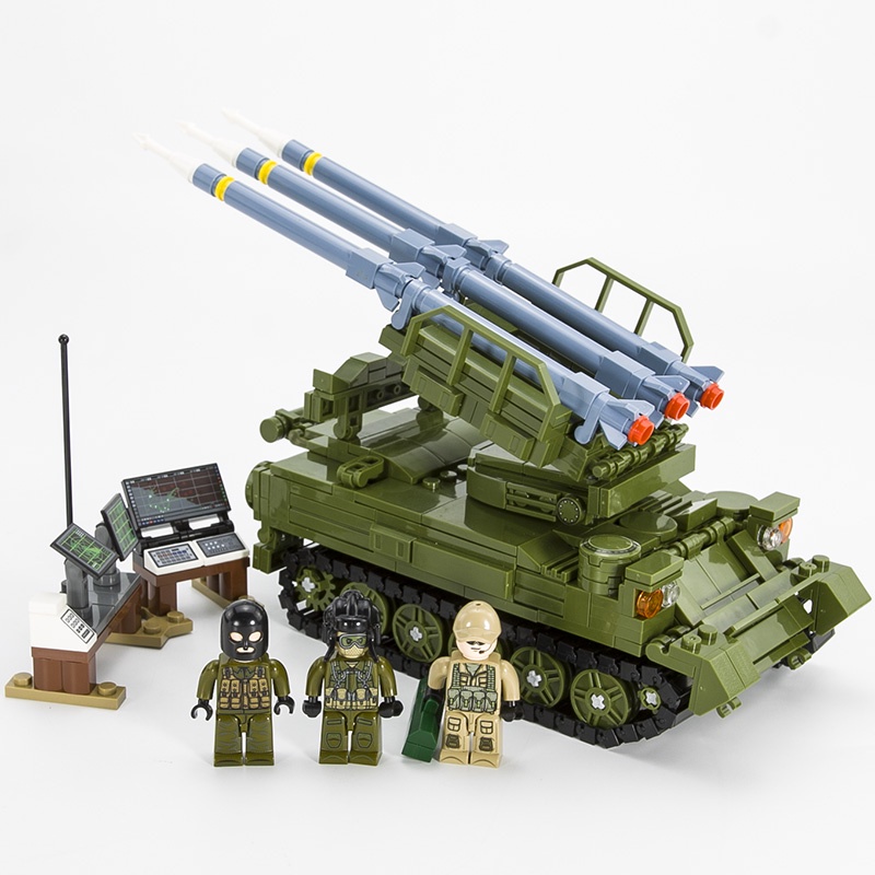Đồ chơi Lắp ráp Xe phòng không SA-6, SY1673 Xếp hình thông minh, Mô hình quân sự