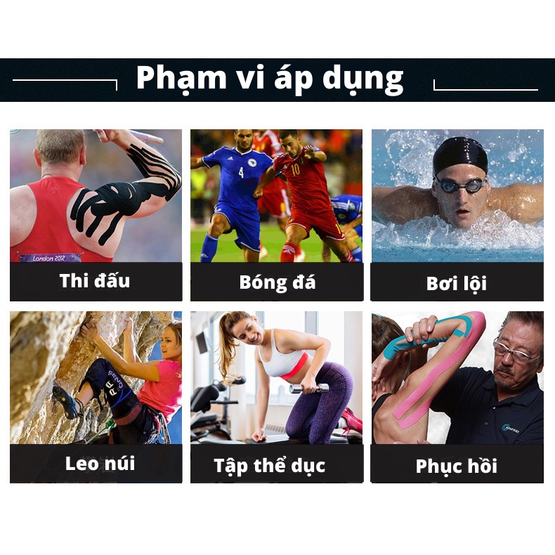 Băng Dán Cơ Thể Thao Kinesiology Chống Nước Chống Căng Cơ Cổ Chân Đầu Gối Băng Keo Hỗ Trợ Hồi Phục Cơ Khớp