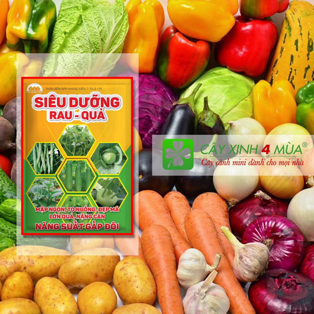 Siêu Dưỡng Rau Quả - Năng suất gấp đôi - 7-10-3+TE Khối lượng 40gr