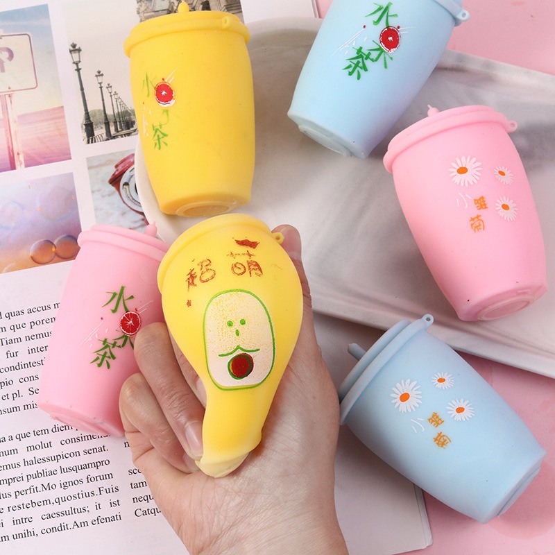 Squishy Mochi Hình Cốc Trà Sữa PHÁT SÁNG mềm dễ thương chân thực giảm stress co dãn đàn hồi ngộ nghĩnh