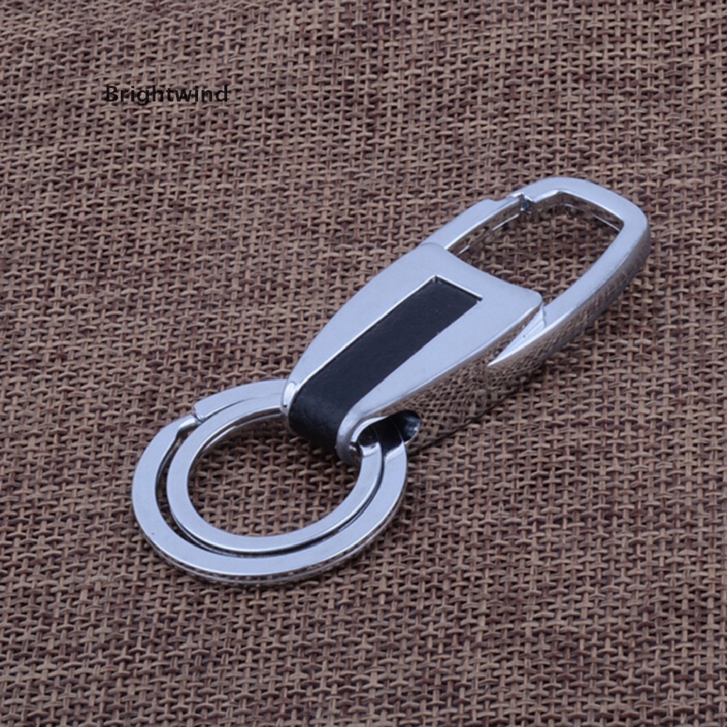 [Brightwind] Men Leather Key Chain Metal Car Key Ring Key Holder Gift Personalized Chains Hot Sell