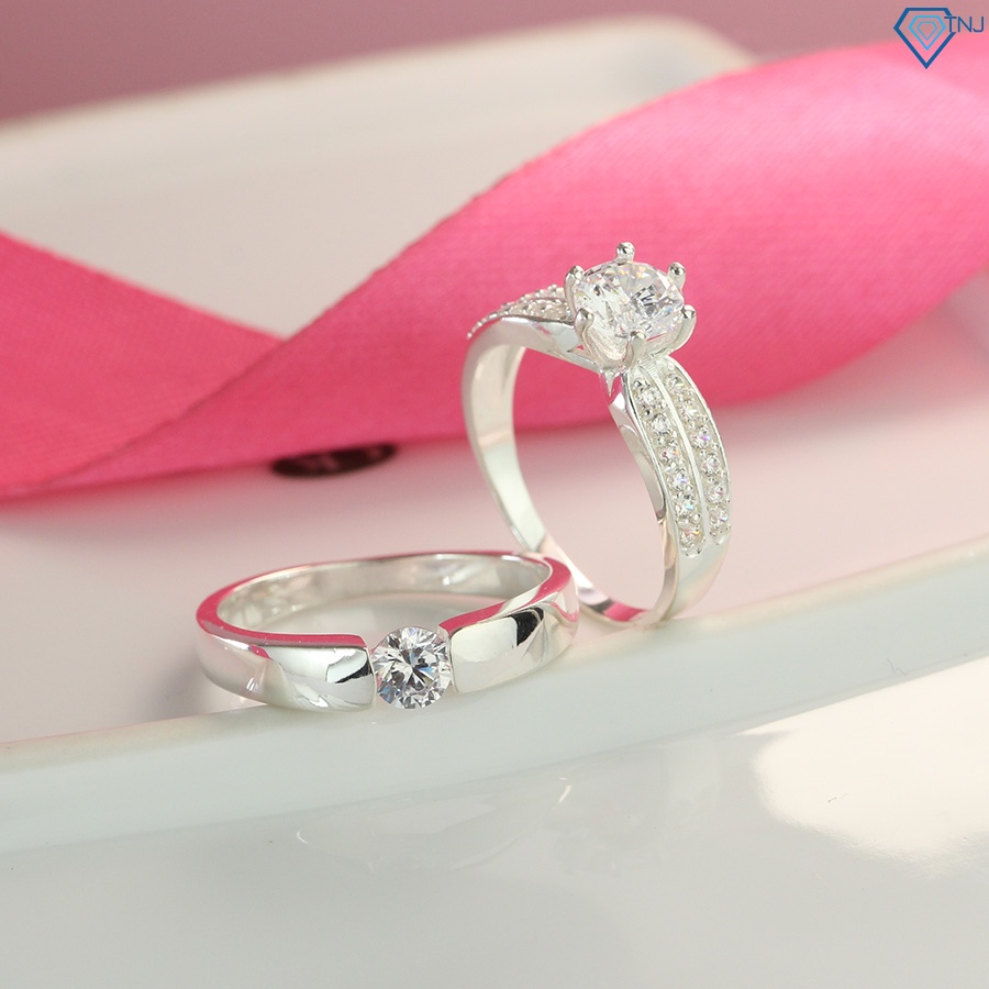 Nhẫn cặp đôi tình nhân bằng bạc đẹp khắc tên ND0431 - Trang Sức TNJ