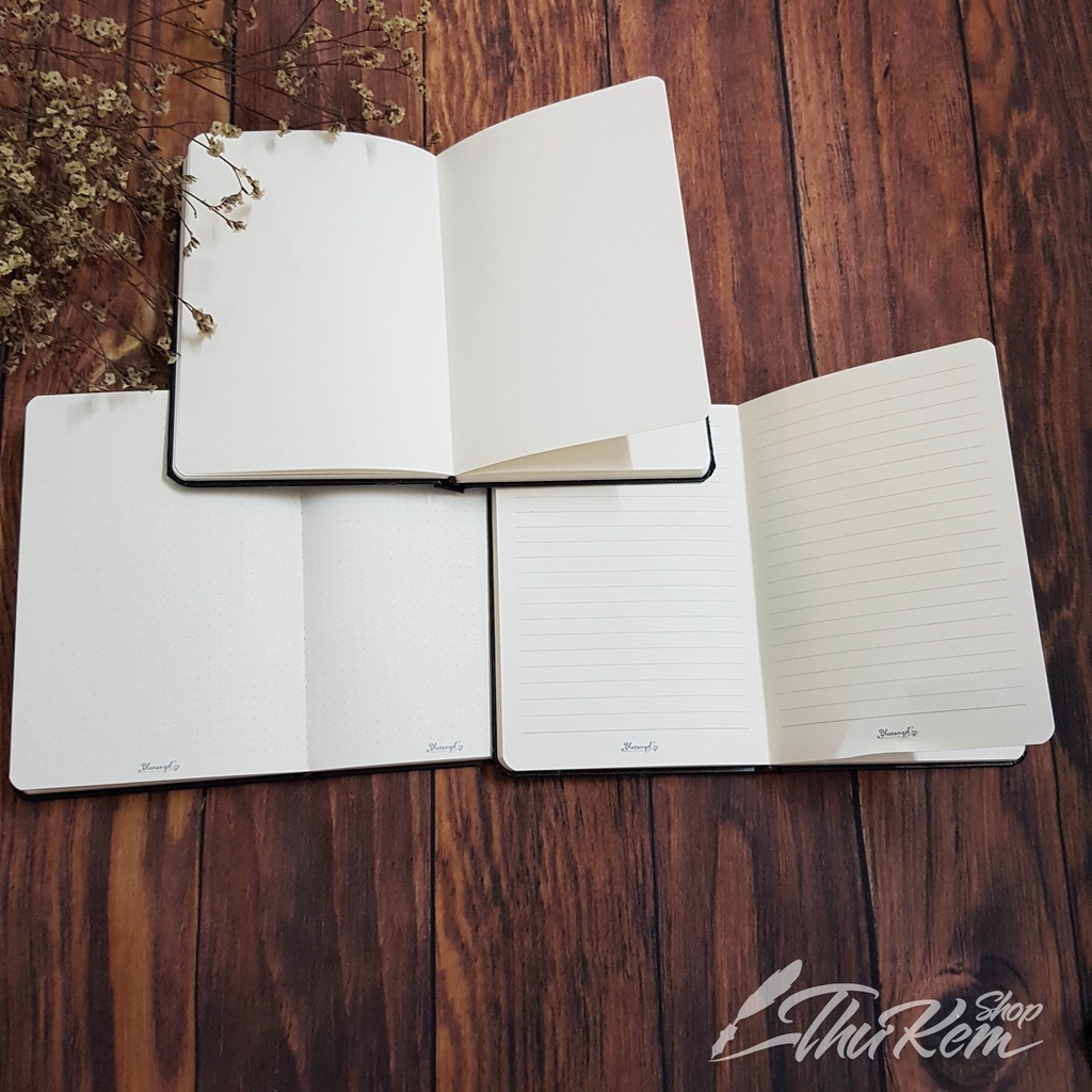 Sổ tay bìa cứng A5 ruột kẻ ngang/ chấm DOT/ trơn không dòng kẻ Blueangel BLA-KM