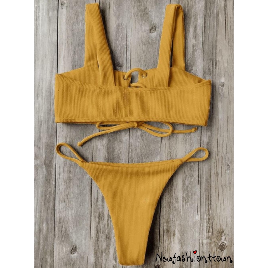 Bộ bikini cột dây áo có mút đệm thời trang cho nữ | BigBuy360 - bigbuy360.vn