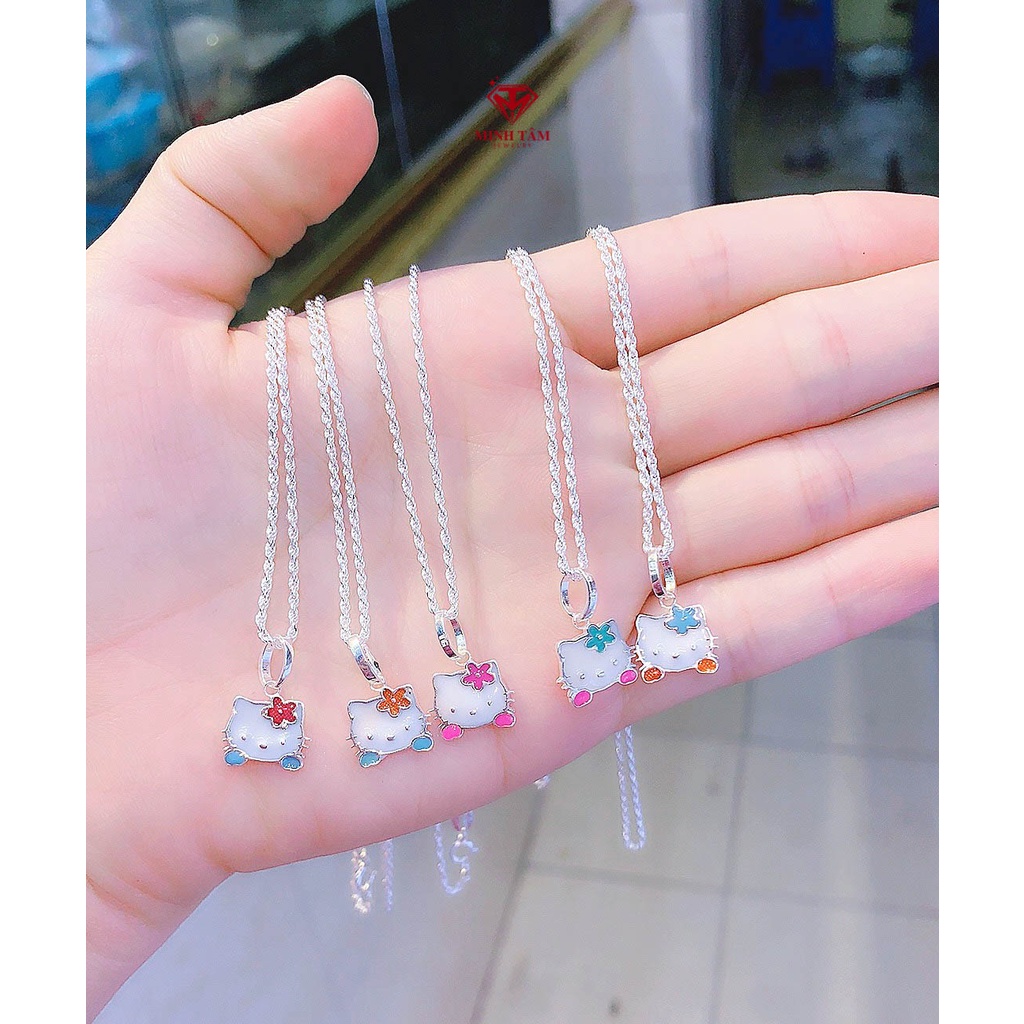 Dây chuyền bạc mặt Mèo Kitty bạc ta cho bé Minh Tâm Jewelry