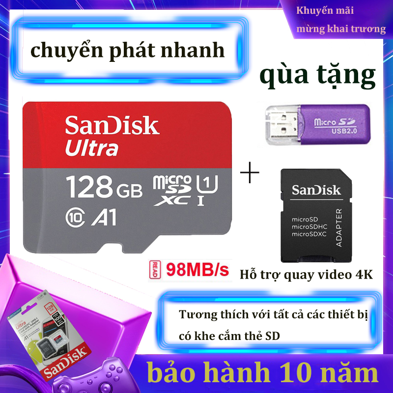 [Giảm giá / triết khấu 12% ] Thẻ nhớ SanDisk 128GB (Tặng kèm đầu đọc thẻ) – SanDisk Ultra MicroSD – CHÍNH HÃNG | BigBuy360 - bigbuy360.vn