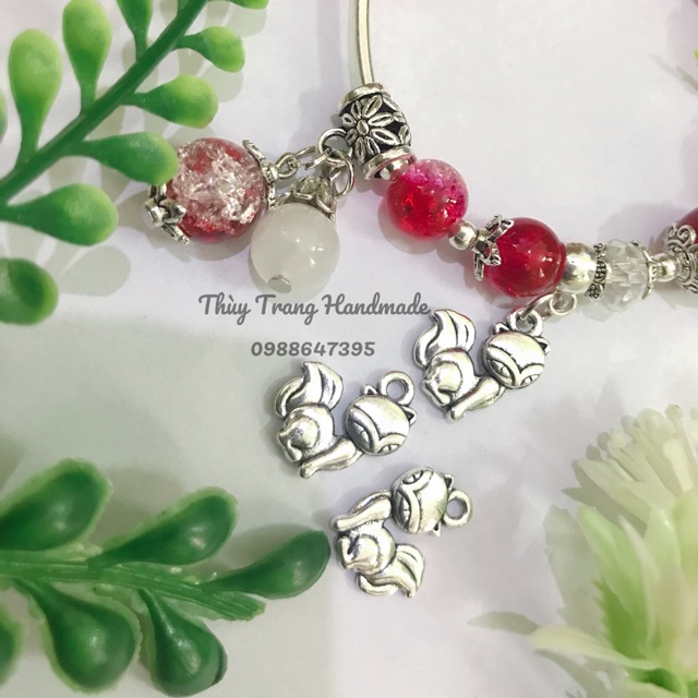 Charm tiểu hồ ly mắn trang trí vòng tay, đồ trang sức handmade