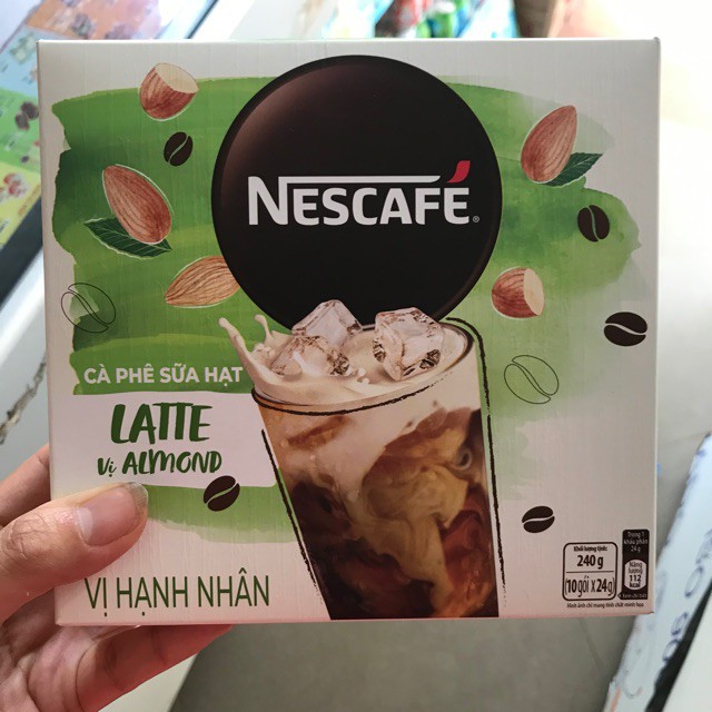 Cafe Nescafe Hạt Phỉ & Hạnh Nhân hộp 10 gói (240g/hộp)