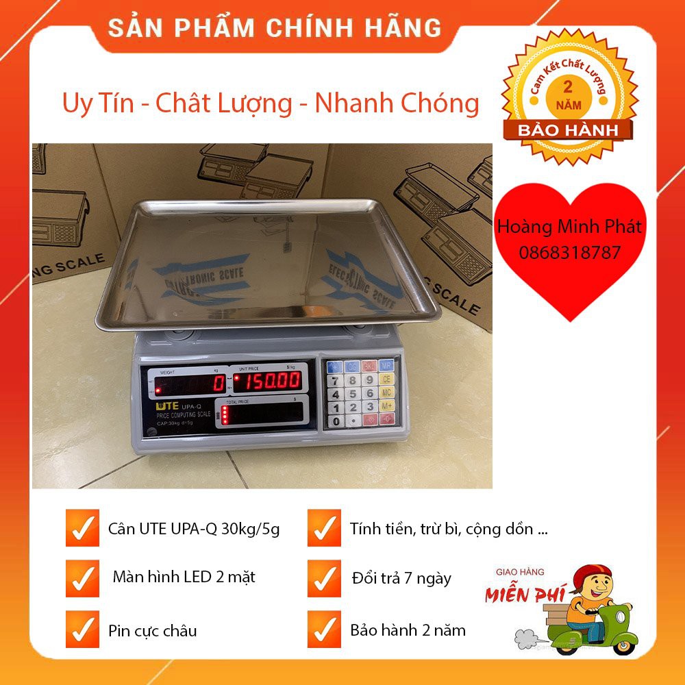 [ Hàng Tốt Nhất ]💥💥💥Cân Bán Hàng Siêu Thị 20kg/5gam💥💥💥30kg/5gam💥💥💥UPA-Q 30kg/5g💥💥💥Màn Hình Hiển Thị 2 Mặt.Bảo hành 2 năm