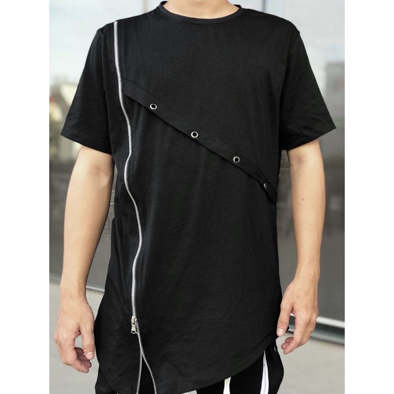Áo thun nam streetwear zipper Lexuza 133