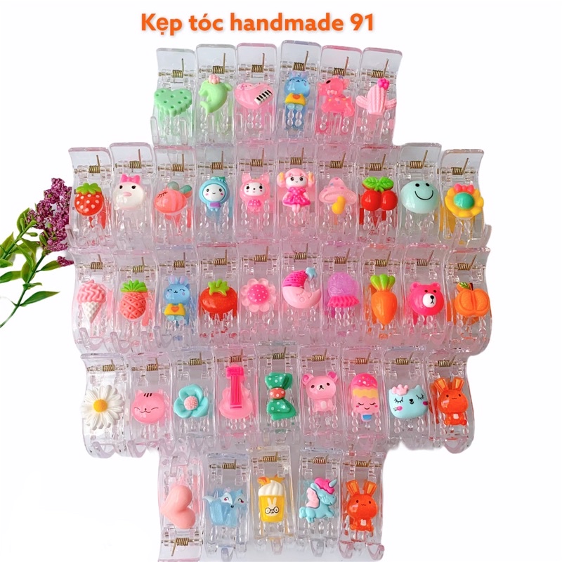 Sỉ lố 12 kẹp càng cua gấu dâu, trái cây nhiều kiểu 3 răng, 5 răng