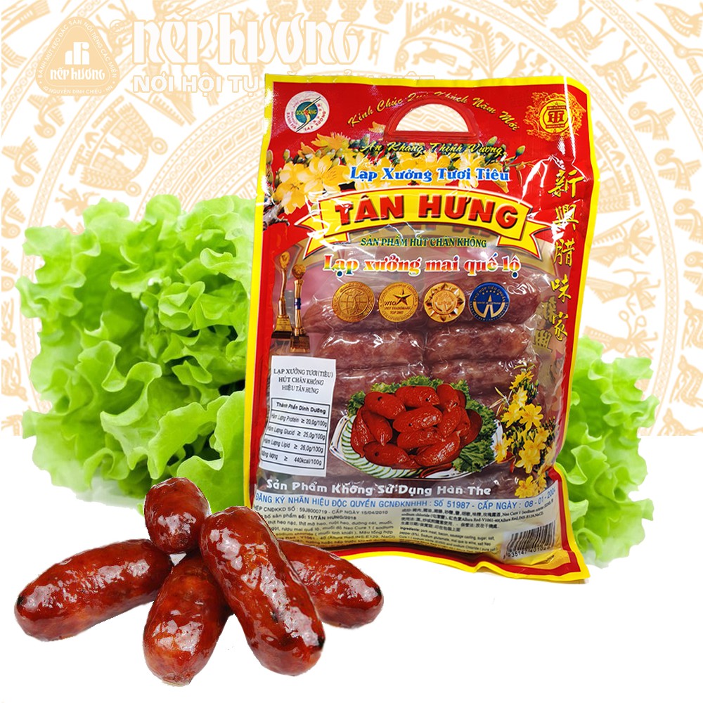 Lạp xưởng tươi tiêu - Tân Hưng - Gói 500g - Đặc sản Sóc Trăng