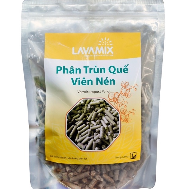 Phân trùn quế dạng viên Nén, Phân hữu cơ Tốt Cho Rau Củ - Túi Lớn