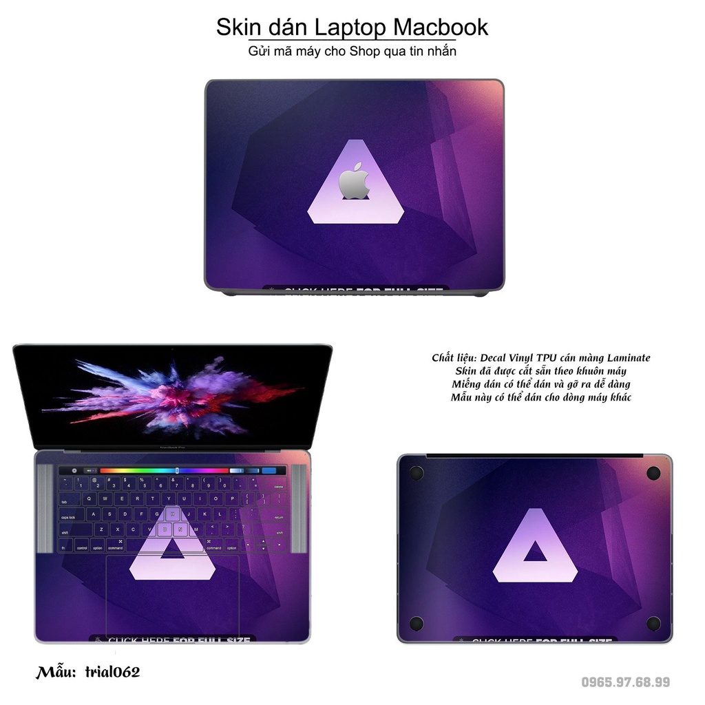 Skin dán Macbook mẫu Đa giác (đã cắt sẵn, inbox mã máy cho shop)