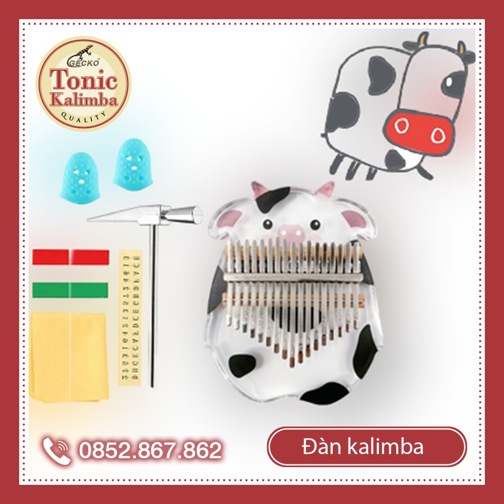 [Phiên bản giới hạn] Đàn kalimba 17 phím BÒ SỮA LT-M17 Tặng bộ 12 muỗng inox uống cafe cho Bố