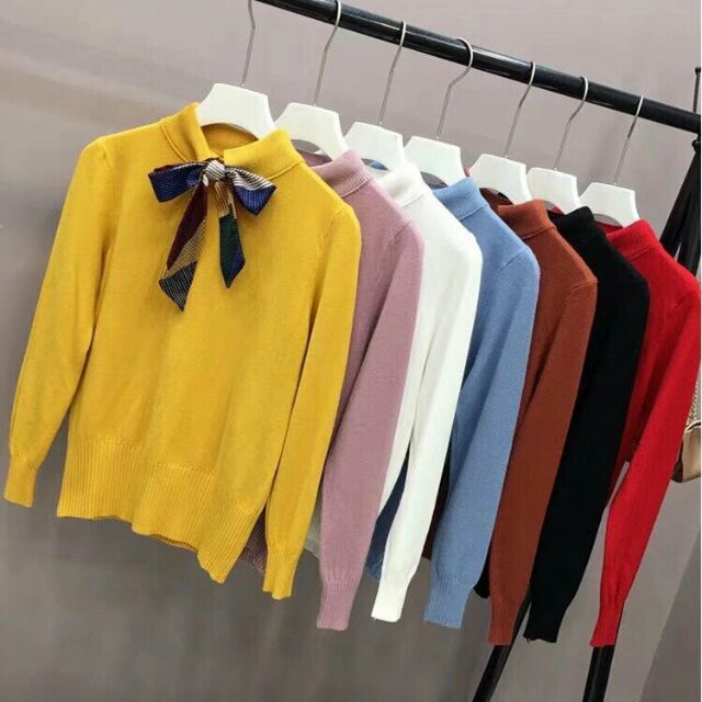 Combo Áo len cổ nơ hàng đẹp