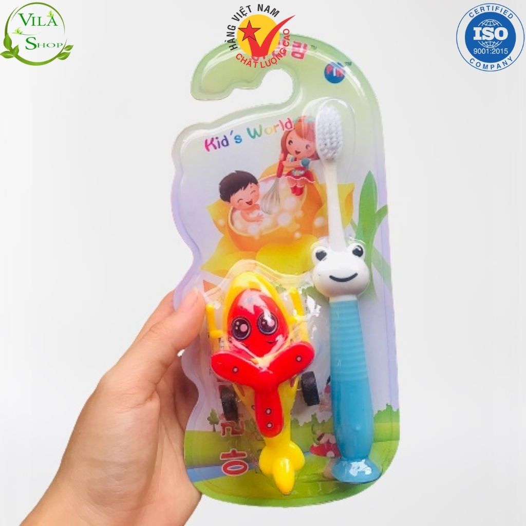 (TẶNG KÈM ĐỒ CHƠI) Bàn Chải Đánh Răng Trẻ Em Kids Words, Bàn Chải Bảo Vệ Chăm Sóc Răng Miệng Cho Bé