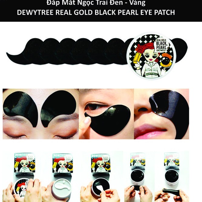 Mặt Nạ Dưỡng Mắt Dewy Tree Real Gold Black Pearl Eye Patch nhập khẩu