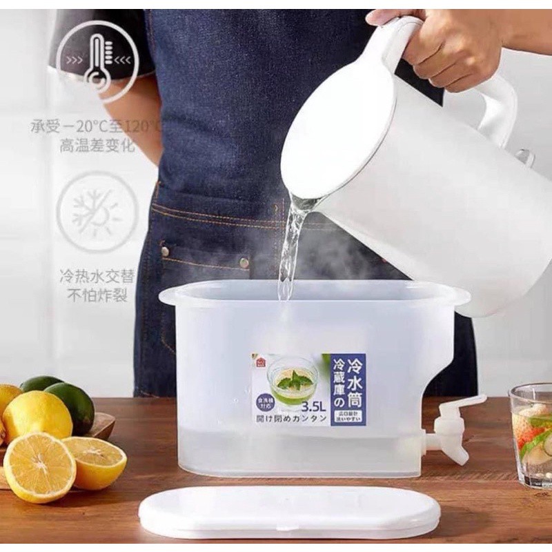 Bình Nước Detox Pha Trà, Pha Nước Trái Cây Có Vòi Tiện Lợi 3.5L ( Ảnh Thật )