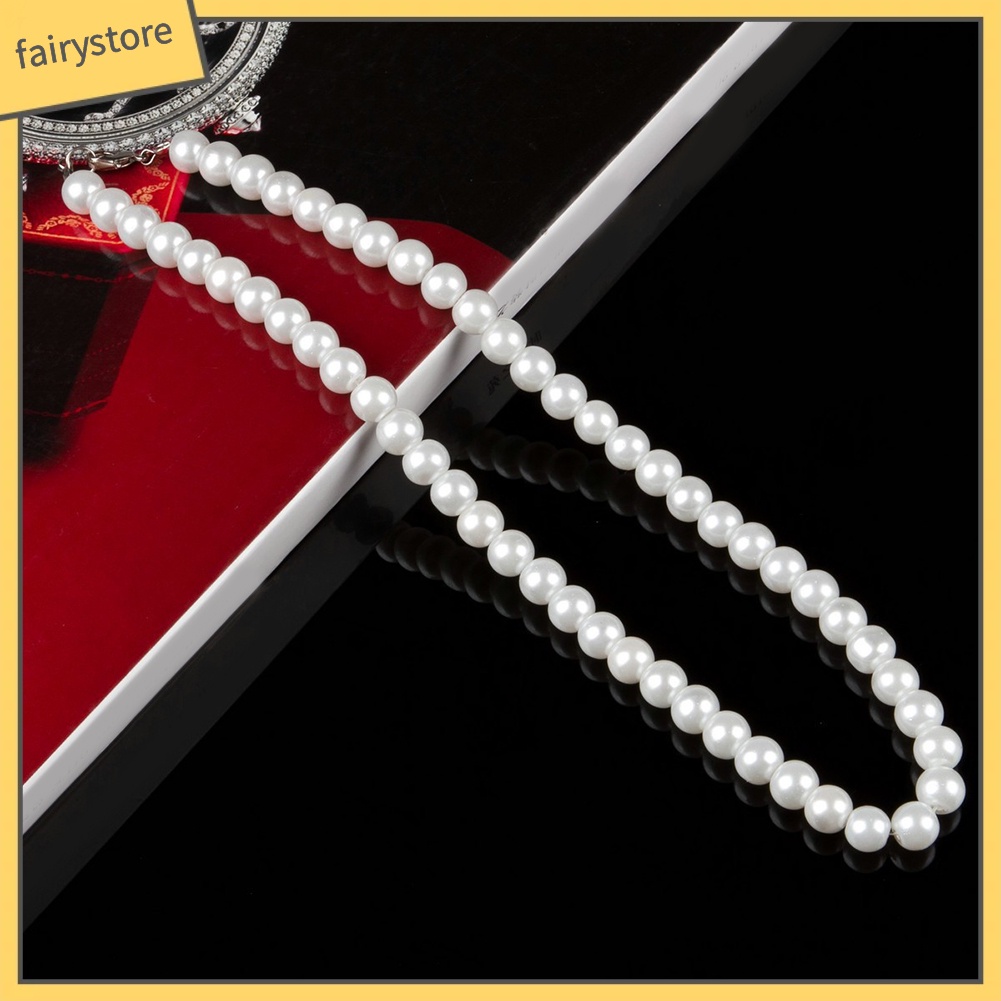 Vòng cổ xỏ hạt ngọc trai giả thiết kế đơn giản sang trọng cho nữ