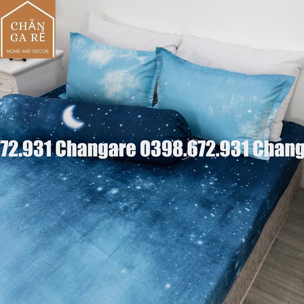 Bộ chăn ga gối cotton poly màn đêm siêu đẹp phong cách Hàn Quốc đủ kích thước m6 m8 2m2
