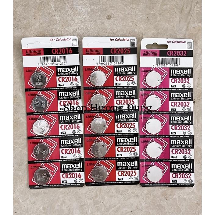 Vỉ 5 viên pin Maxell CR2032 CR2025 CR2016