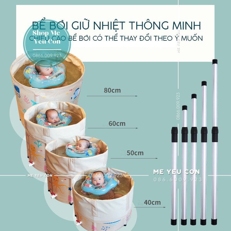 Bể Bơi Thành Cao Giữ Nhiệt 6 Lớp, Bể Bơi Thông Minh Cho Bé, Bể Giữ Nhiệt Cao Cấp CHÍNH HÃNG CÓ BẢO HÀNH