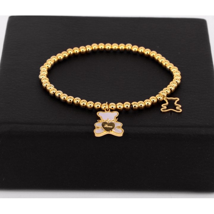 Lắc tay nữ titan kiểu bi + con gấu siêu cute - Đem lại đẳng cấp sang trọng quý phái cho người đeo