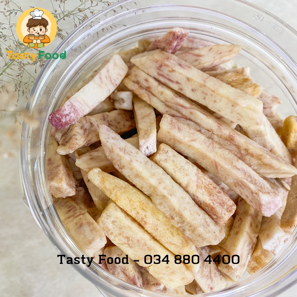 [Hũ vuông] 800G Khoai Môn Sấy Tasty Food