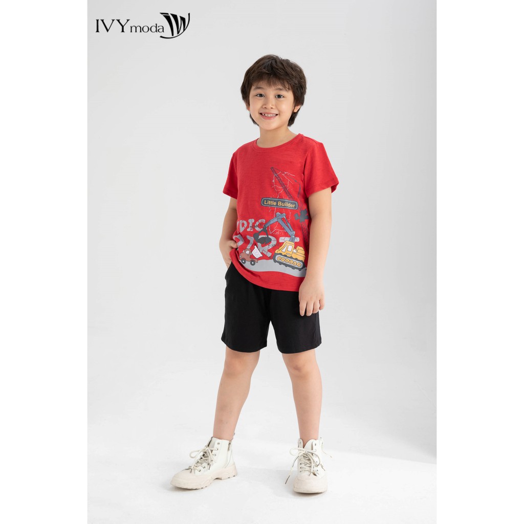 Áo thun Little Builder bé trai IVY moda MS 57K1338