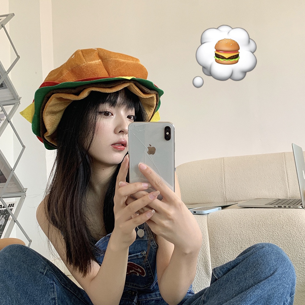 Nón Hóa Trang Nhân Vật Hamburger Vui Nhộn Dễ Thương 2022