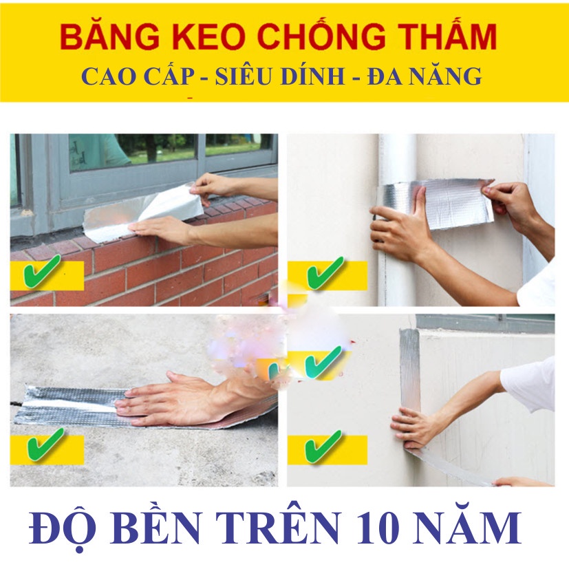 Băng keo chống thấm X2000 siêu dính mọi chất liệu, khổ rộng 10cm dài 5m