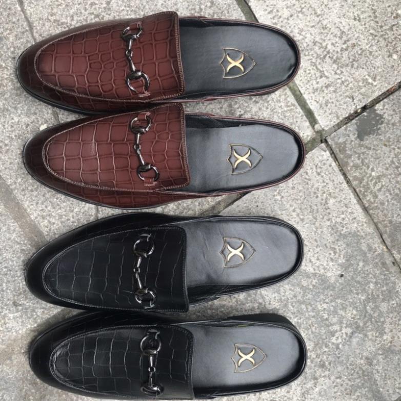 Sục nam da bò - giày hở gót nam - lịch lãm  mã s002