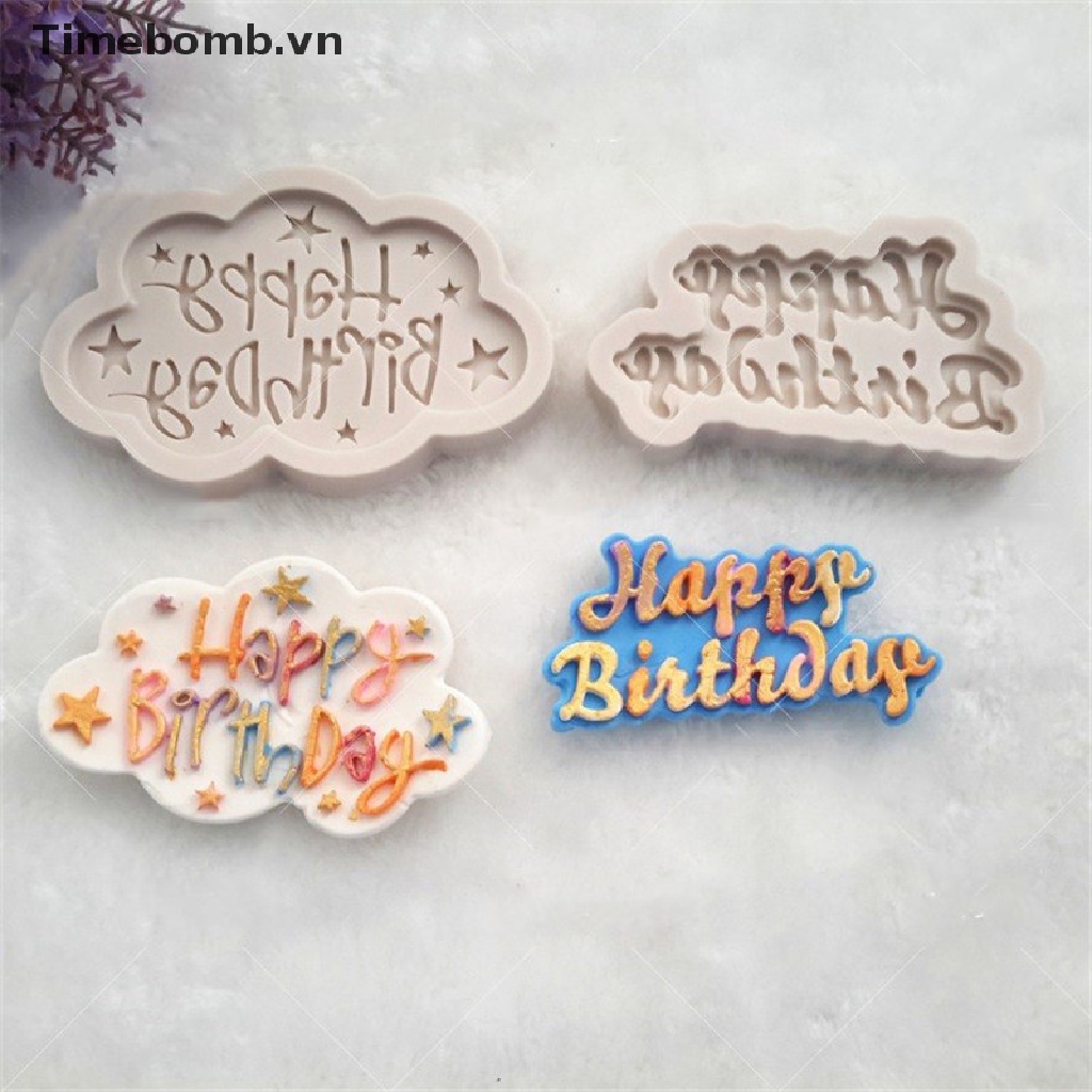 Khuôn Làm Bánh Sinh Nhật Hình Chữ Happy Birthday Dễ Thương