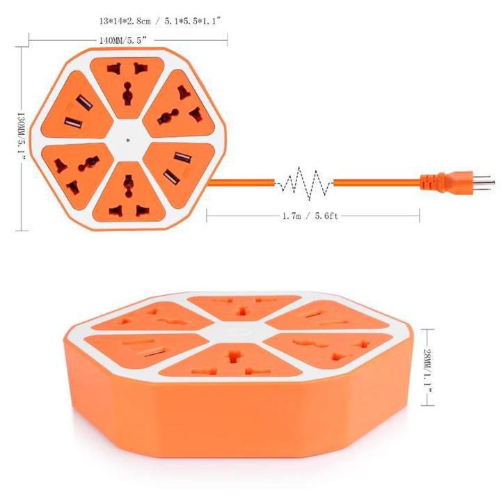 Combo 3 Ổ cắm điện lục giác tích hợp 2 cổng USB - Mẫu mới 2022