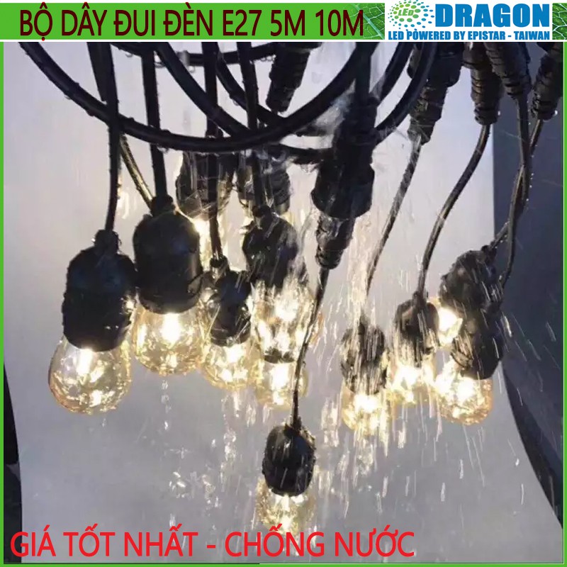 Dây lớn loại 1 - Bộ dây đui đèn ngoài trời trang trí 5m 10m đui chống nước E27 - Chưa bóng | BigBuy360 - bigbuy360.vn