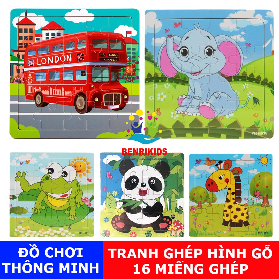 [60 miếng] Đồ chơi tranh ghép gỗ 60 miếng gỗ puzzle - Bộ ghép hình - Tranh xếp hình