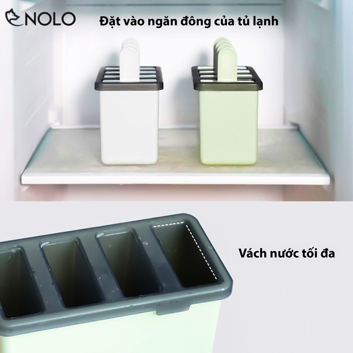 Bộ Khuôn Làm Kem Pop 4 Que 4in1 Chất Liệu Nhựa PP Không Chứa BPA An Toàn Cho Trẻ Em