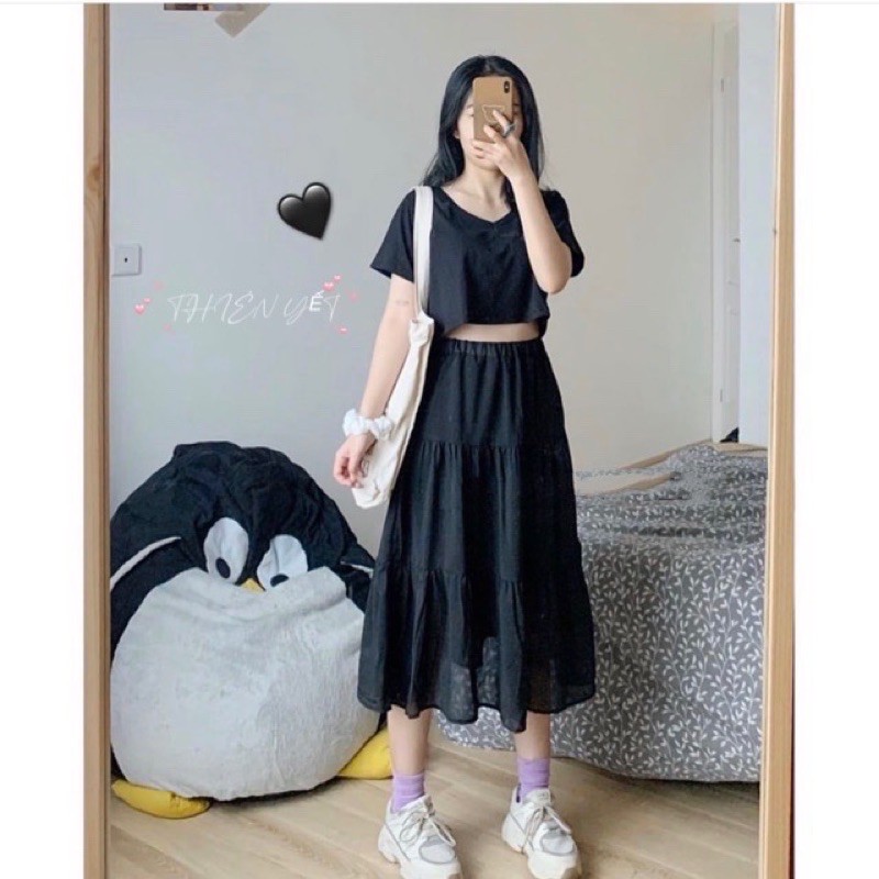 [ Mã FAMAYWA giảm 10K đơn 50K] CHÂN VÁY VOAN TẦNG HAI LỚP VITAGE XOÈ | BigBuy360 - bigbuy360.vn