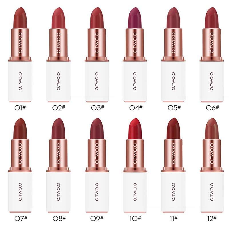 [Hàng mới về] Son môi O.TWO.O kháng nước lâu trôi 12 màu tùy chọn
