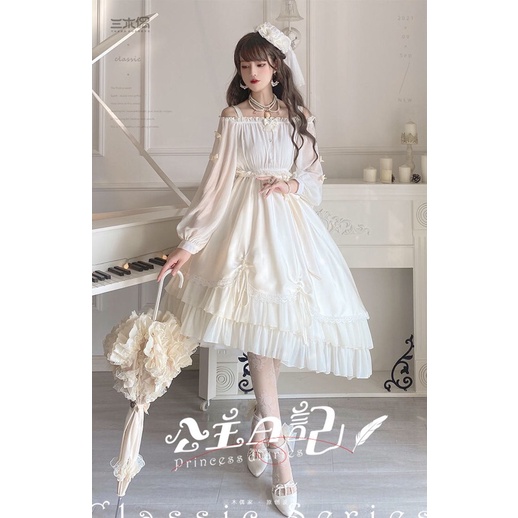 YAS0794-Váy Lolita thiết kế vạt chéo chiffon