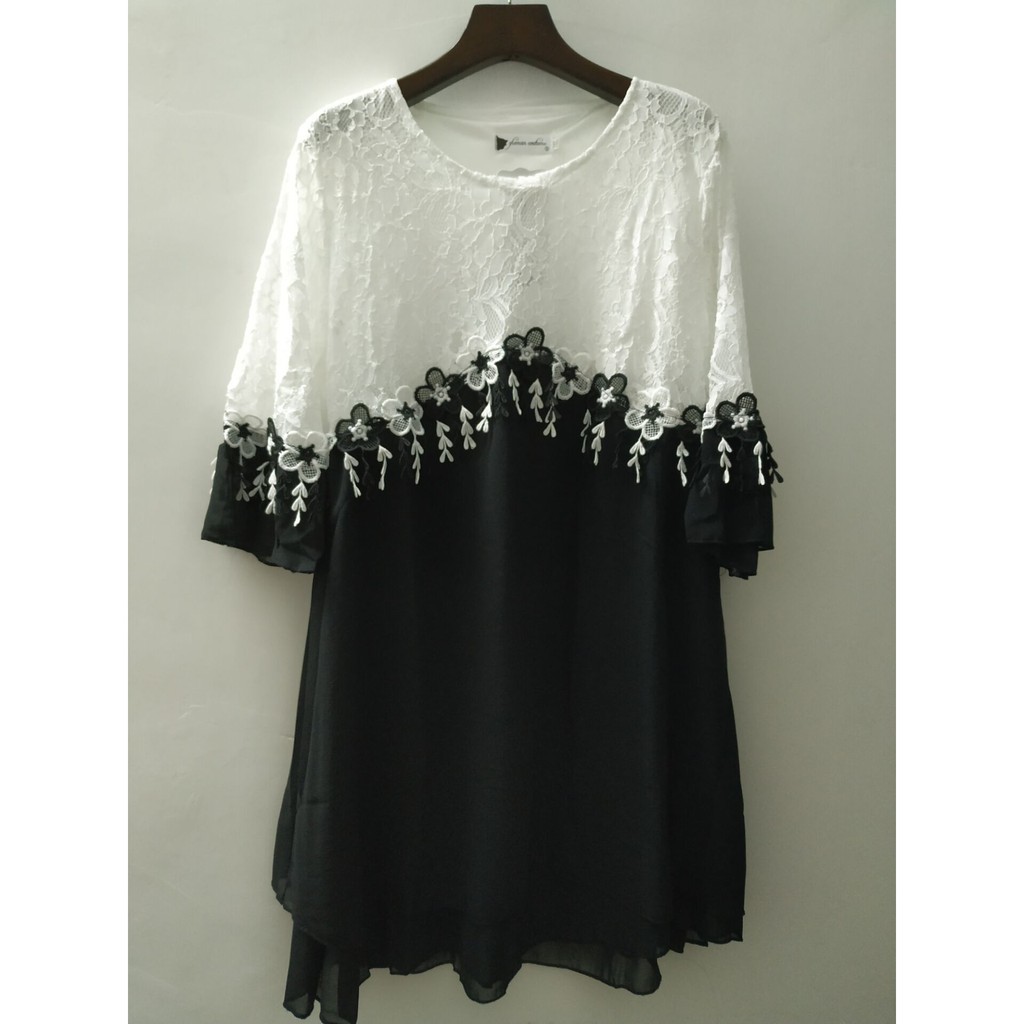Đầm Nữ Vải Chiffon Đen Trắng | BigBuy360 - bigbuy360.vn