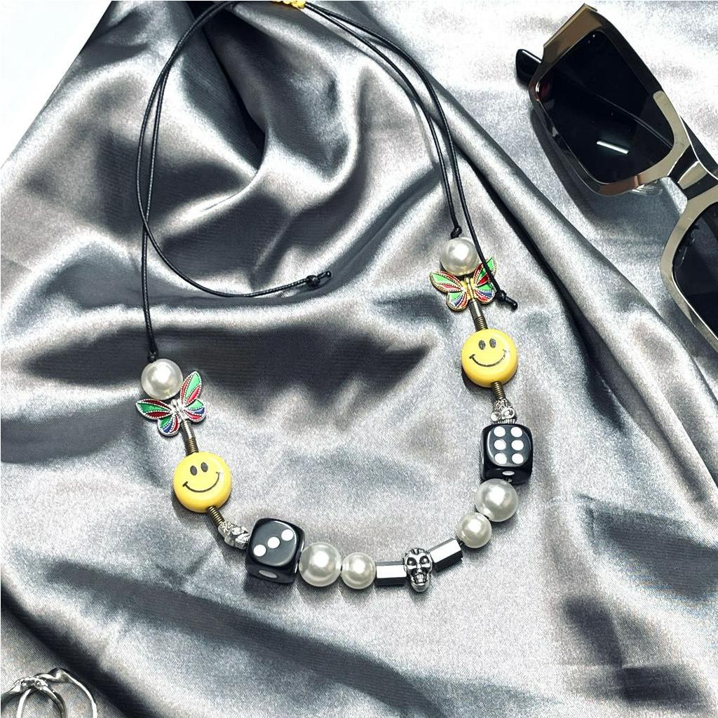 Vòng Cổ Hợp Kim Mặt Hình Khối Xúc Xắc Phong Cách Hàn Quốc