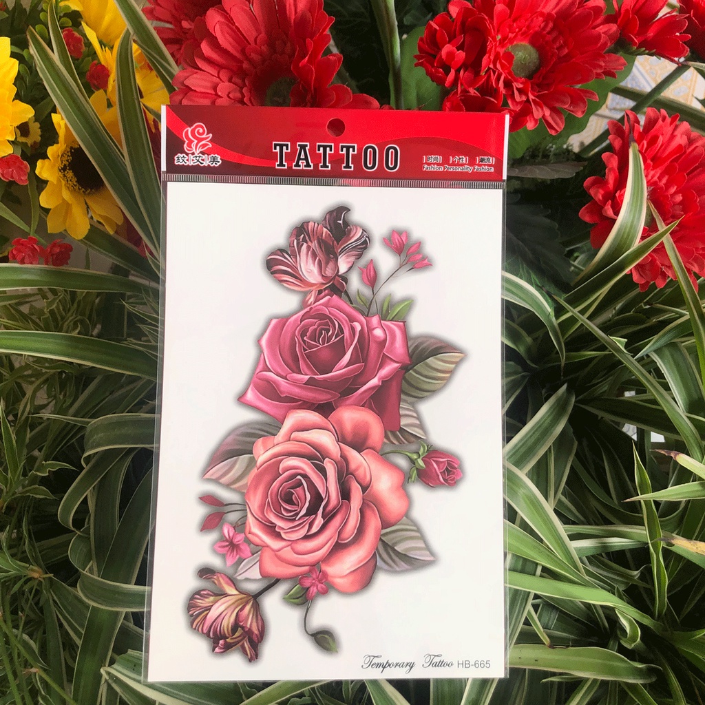 HB-506-Hình Xăm Dán 3D Cho Tay, Ngực, Vai, Lưng Tattoo - HÌNH YÊU QUÁI XANH