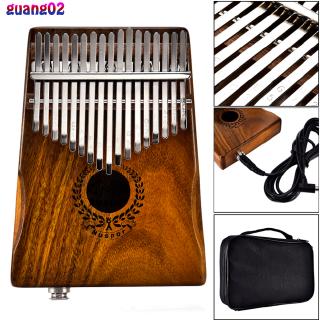 17 Keys EQ kalimba Acacia Thumb Piano Link Speaker Electric Pickup with Bag Cable