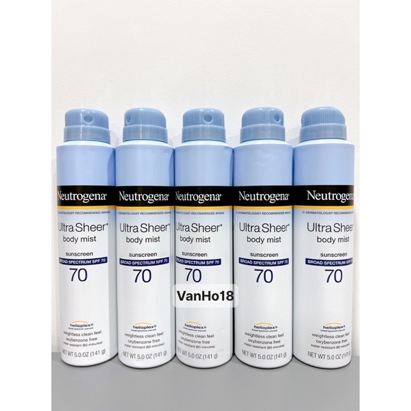 USA_Xịt Chống Nắng Body Neutrogena Ultra Sheer Body Mist Sunscreen 141g